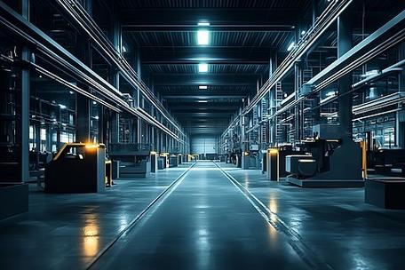 智能工厂3D渲染 工业建筑与智能化工程施工的未来图景